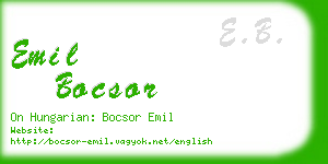 emil bocsor business card